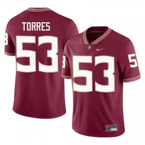 #53 Brandon Torres FSU Garnet Jersey | Officially Licensed Embroidery Men University Football Gear 51902874