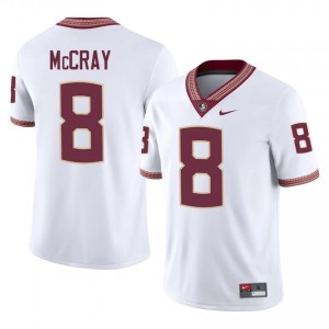 Deante McCray #8 Seminoles Jersey | Moisture Wicking White High School Football Men Stitched 22108643