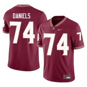 #74 Jonathan Daniels FSU Seminoles Garnet Jersey | Iconic Embroidery Men College Football Gear 73398093