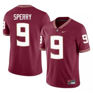 Kevin Sperry #9 Seminoles Jersey | Genuine Garnet NCAA Football Men Embroidery 18909922
