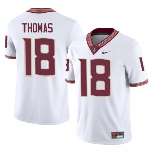 White Landen Thomas #18 FSU Seminoles Jersey | Men NCAA Football Essential Stitched 99609115
