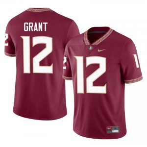 #12 Michael Grant FSU Seminoles Garnet Jersey | Officially Licensed Embroidery Men University Football Gear 56148682