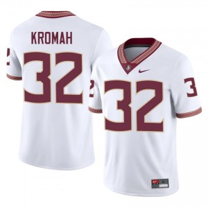 White Ousmane Kromah #32 FSU Seminoles Jersey | Men High School Football Limited Stitched 62160017