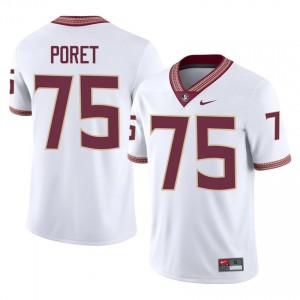 Sean Poret #75 Florida State Seminoles Jersey | Gameday White College Football Men Stitched 14542688