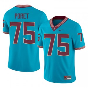 Florida State Sean Poret #75 Turquoise Jersey | Premium Swen NCAA Football Men Apparel 69592643