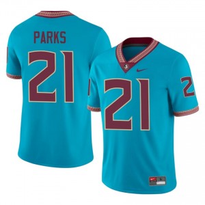 #21 Zay Parks FSU Seminoles Turquoise Jersey | Iconic Stitch Men College Football Gear 80017648