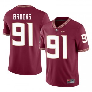 Florida State Cam Brooks #91 Garnet Jersey | Exclusive Embroidery College Football Men Apparel 74908819