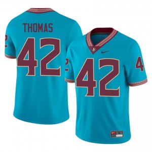 #42 Chris Thomas FSU Turquoise Jersey | Authentic Stitch Men Player Football Gear 40627177