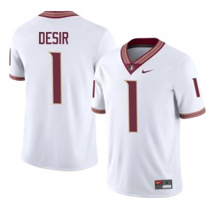 White Darryll Desir #1 FSU Seminoles Jersey | Men University Football Top-Tier Stitched 79341012