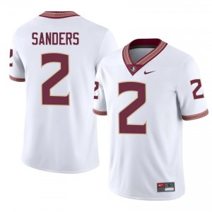 White Deion Sanders #2 Seminoles Jersey | Men High School Football Limited Stitched 22442562