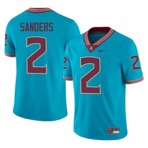 Deion Sanders #2 Florida State Seminoles Jersey | Elite Thread Turquoise University Football Men Stitch 32278479