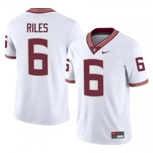 #6 Desirrio Riles FSU White Jersey | Authentic Stitched Men Player Football Gear 11468970