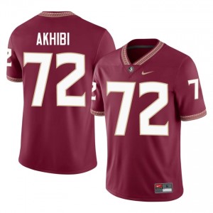 FSU Noles Donald Akhibi #72 Garnet Jersey | Elite Embroidery Player Football Men Apparel 53344247