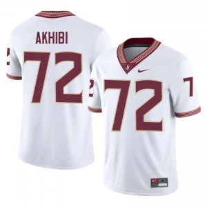 #72 Donald Akhibi FSU Seminoles White Jersey | Licensed Stitched Men High School Football Gear 60779163