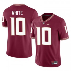 FSU Noles EJ White #10 Garnet Jersey | Elite Embroidery Player Football Men Apparel 87544901