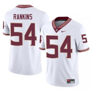 #54 Earnest Rankins FSU Seminoles White Jersey | Pro Cut Stitched Men NCAA Football Gear 67723225