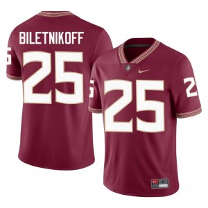 FSU Noles Fred Biletnikoff #25 Garnet Jersey | Fresh Embroidery High School Football Men Apparel 98183976