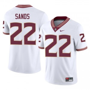 Gemari Sands #22 Seminoles Jersey | Elite Thread White University Football Men Stitched 75955661