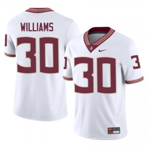 Florida State Izayia Williams #30 White Jersey | Durable Stitched University Football Men Apparel 21177173