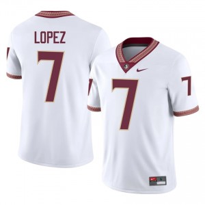 Jasen Lopez #7 Seminoles Jersey | Gameday White College Football Men Stitched 27974794