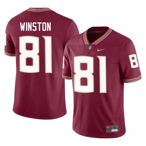 #81 Jonah Winston FSU Garnet Jersey | Authentic Embroidery Men Player Football Gear 17367215