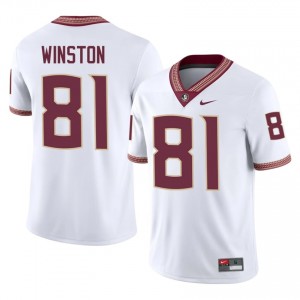 White Jonah Winston #81 FSU Seminoles Jersey | Men High School Football Limited Stitched 39524939