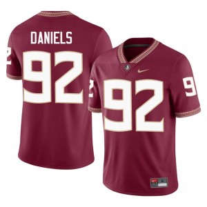 #92 Judah Daniels FSU Garnet Jersey | Officially Licensed Embroidery Men University Football Gear 30150926
