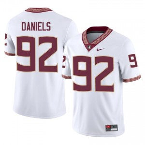 White Judah Daniels #92 FSU Seminoles Jersey | Men College Football Pro-Grade Stitched 85042717