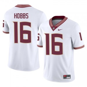 White Karson Hobbs #16 Seminoles Jersey | Men University Football Top-Tier Stitched 17492135