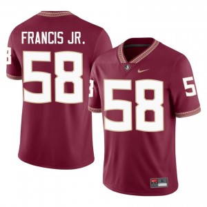 Luke Francis Jr. #58 Florida State Seminoles Jersey | Alumni Garnet Player Football Men Embroidery 73606891