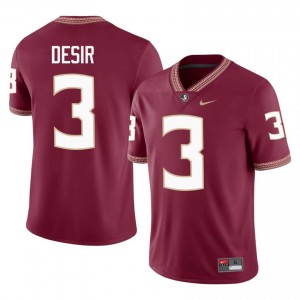 Mandrell Desir #3 Seminoles Jersey | Genuine Garnet NCAA Football Men Embroidery 48395048