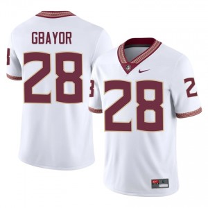 Mikai Gbayor #28 Florida State Seminoles Jersey | Gameday White College Football Men Stitched 18446820