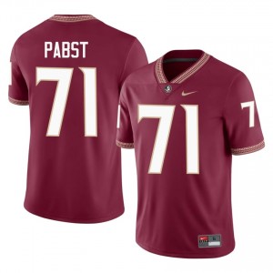 Nate Pabst #71 Seminoles Jersey | Moisture Wicking Garnet High School Football Men Embroidery 24703157