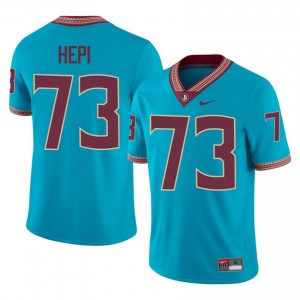 Nikau Hepi #73 Florida State Seminoles Jersey | Moisture Wicking Turquoise High School Football Men Stitch 66450354