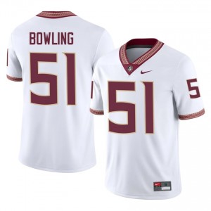 FSU Noles Paul Bowling #51 White Jersey | Elite Stitched Player Football Men Apparel 13722789