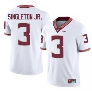 #3 Samuel Singleton Jr. FSU Seminoles White Jersey | Pro Cut Stitched Men NCAA Football Gear 12495606