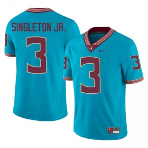 Turquoise Samuel Singleton Jr. #3 Seminoles Jersey | Men Player Football Classic Swen 97990184