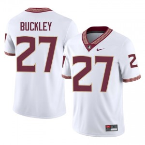 Terrell Buckley #27 Seminoles Jersey | Moisture Wicking White High School Football Men Stitched 64194112