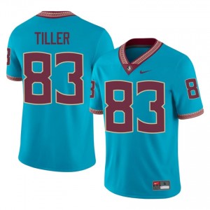 FSU Noles Xavier Tiller #83 Turquoise Jersey | Fresh Swen High School Football Men Apparel 63982824