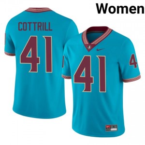 #41 AJ Cottrill FSU Turquoise Jersey | Officially Licensed Stitch Women University Football Gear 69260632