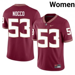 Alex Nocco #53 Seminoles Jersey | Moisture Wicking Garnet High School Football Women Embroidery 11813629