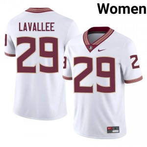 FSU Noles Caleb LaVallee #29 White Jersey | Elite Stitched Player Football Women Apparel 27621988