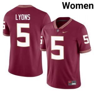 FSU Noles Daniel Lyons #5 Garnet Jersey | Premium Embroidery NCAA Football Women Apparel 52651152