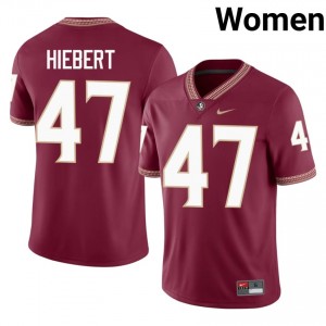 #47 Donny Hiebert FSU Garnet Jersey | Iconic Embroidery Women College Football Gear 72870108