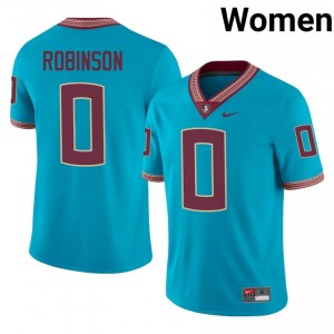 FSU Noles Duce Robinson #0 Turquoise Jersey | Exclusive Swen College Football Women Apparel 32010333