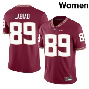 Greyson Labiad #89 Florida State Seminoles Jersey | Genuine Garnet NCAA Football Women Embroidery 64413398