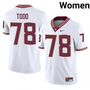 Jayden Todd #78 Seminoles Jersey | Alumni White Player Football Women Stitched 74254446
