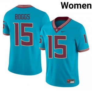 FSU Noles Jayvan Boggs #15 Turquoise Jersey | Elite Swen Player Football Women Apparel 69619944
