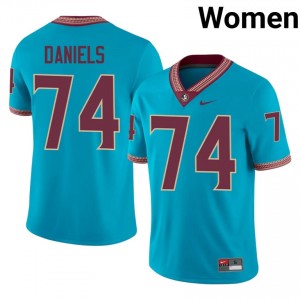 Turquoise Jonathan Daniels #74 FSU Seminoles Jersey | Women College Football Pro-Grade Swen 98992470