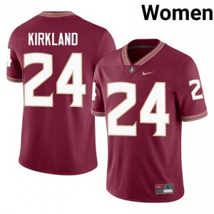 #24 K.J. Kirkland FSU Garnet Jersey | Licensed Embroidery Women High School Football Gear 61778349